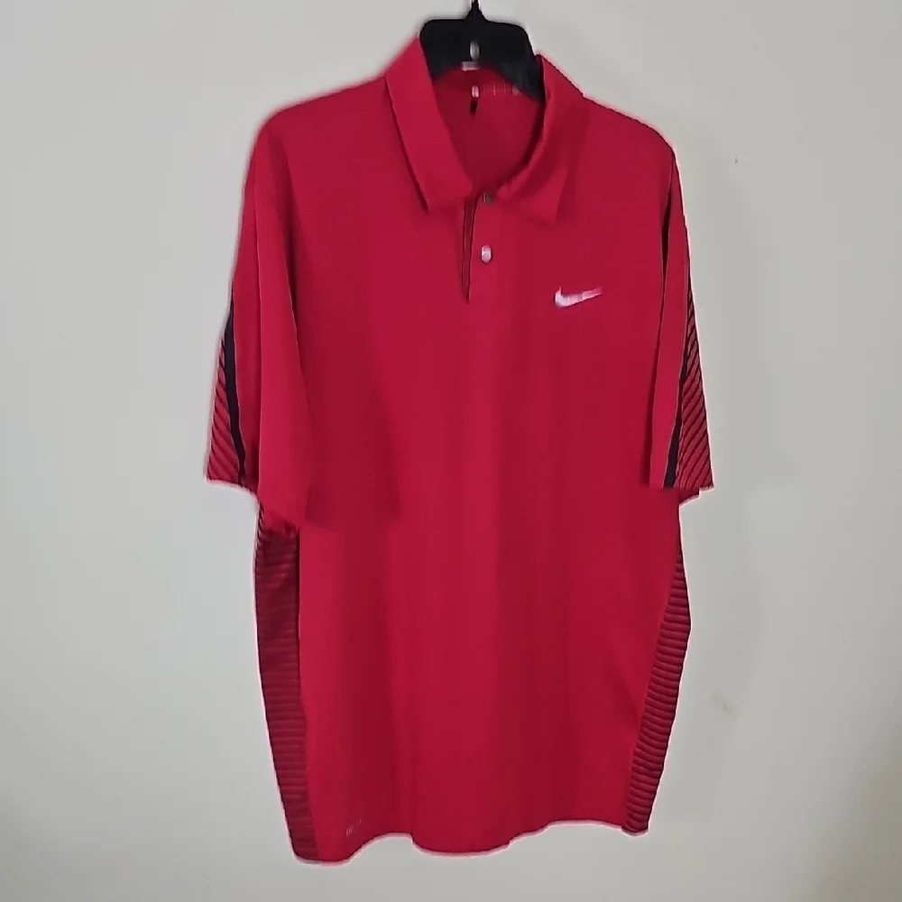 Nike Tiger Woods Collection Men's Vibrant Red Polo Shirt Size L